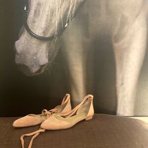 ANN TAYLOR SUEDE ANKLE WRAP SHOES